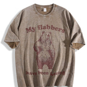 Retro Shocked Bear 90s Vintage Washed T-Shirt in Brown