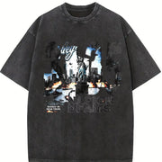 New York 205 City Dreams Vintage Washed T-Shirt in Black