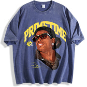Deion Prime We Coming Coach vintage washed oversized T-shirt in Blue