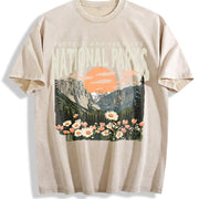 National Parks Nature Lover Parks Over Profit vintage washed oversized T-shirt in Beige