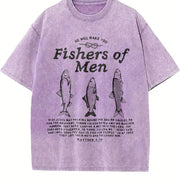 Fishers of Christian Vintage Washed T-Shirt in Purple