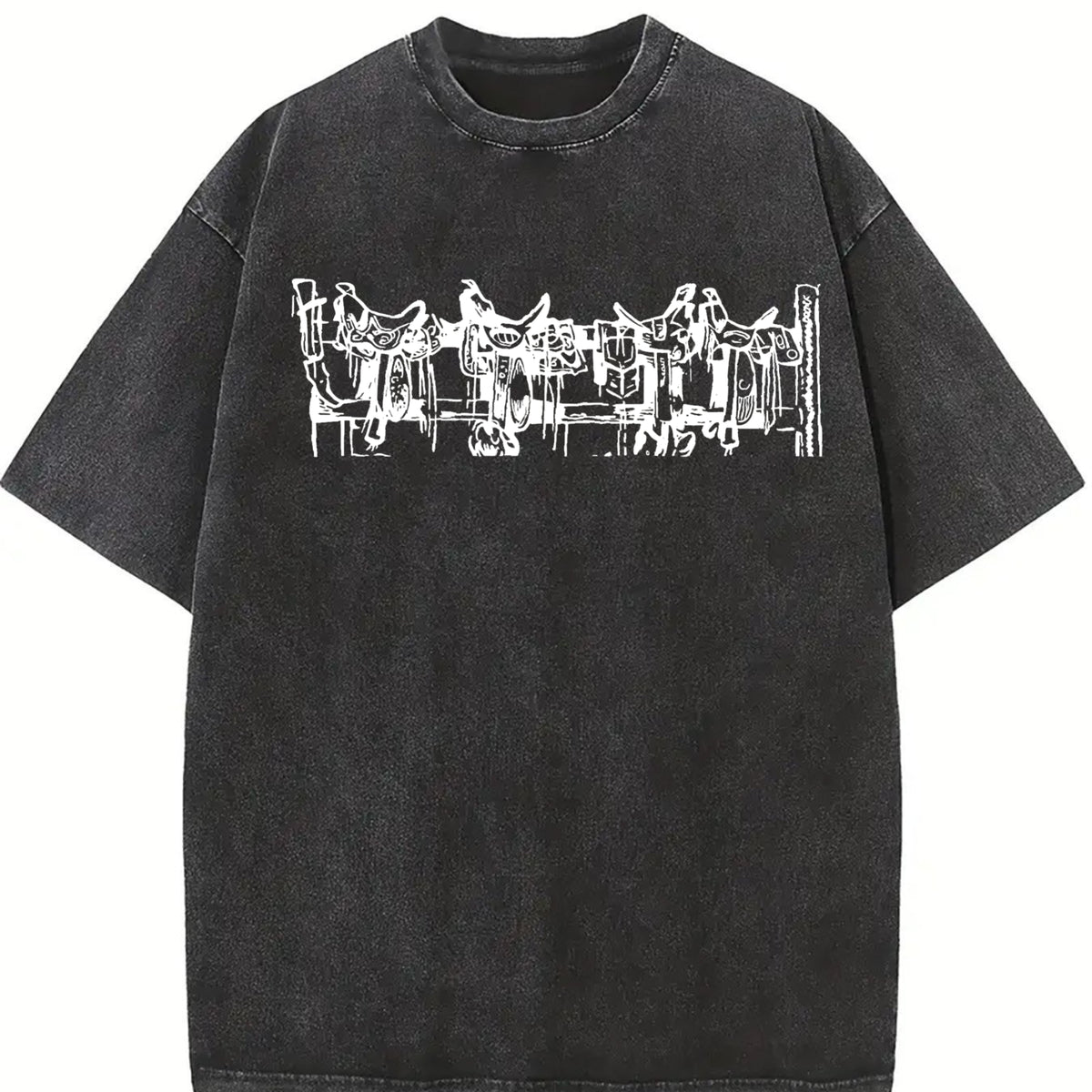 Western Saddle Cowgirl Country Horse Western Stuff Western Vintage Washed T-Shirt in Black