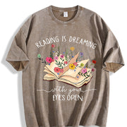 Reading Is a Dream Vintage Washed T-Shirt in Brown