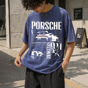 911 GT3RS Vintage Washed T-Shirt in Blue