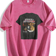 Avenged sevenfold City of Evil for Gothic Fans Heavy Metal vintage washed oversized T-shirt in Red