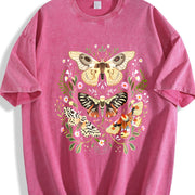 Coastal Granddaughter Sun-faded Moth & Botanical Ultra Vintage Washed T-Shirt in Red