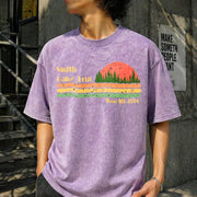Custom Camping Custom Lake Trip Vintage Washed T-Shirt in Purple