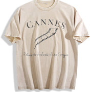 Cannes Film Festival Vintage Washed T-Shirt in Beige