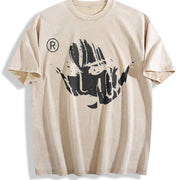Face Y2K Vamp Vintage Washed T-Shirt in Beige