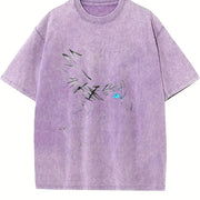 Gojo Satoru Limitless BLue Eyes The Honored One Jujutsu vintage washed oversized T-shirt in Purple