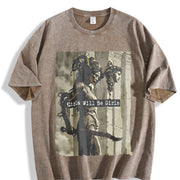Girls Will Be Girls Vintage Washed T-Shirt in Brown