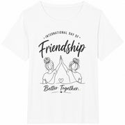 International Friendship Day Cotton T-Shirt in White