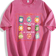 Reading Is My Jam Vintage Washed T-Shirt in Red