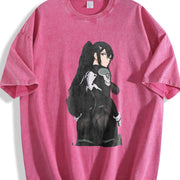Mina Ashiro Kaiju No 8 Anime Manga vintage washed oversized T-shirt in Red