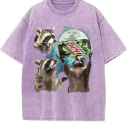 Three Raccoons Mountain Dew vintage washed oversized T-shirt in Purple