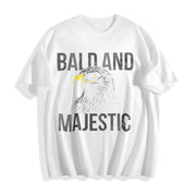 Bald and Majestic Sarcastic Eagle Novelty for Classic Cotton T-Shirt in White