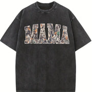 Hunting Mama Camo Mama Mother's Day vintage washed oversized T-shirt in Black