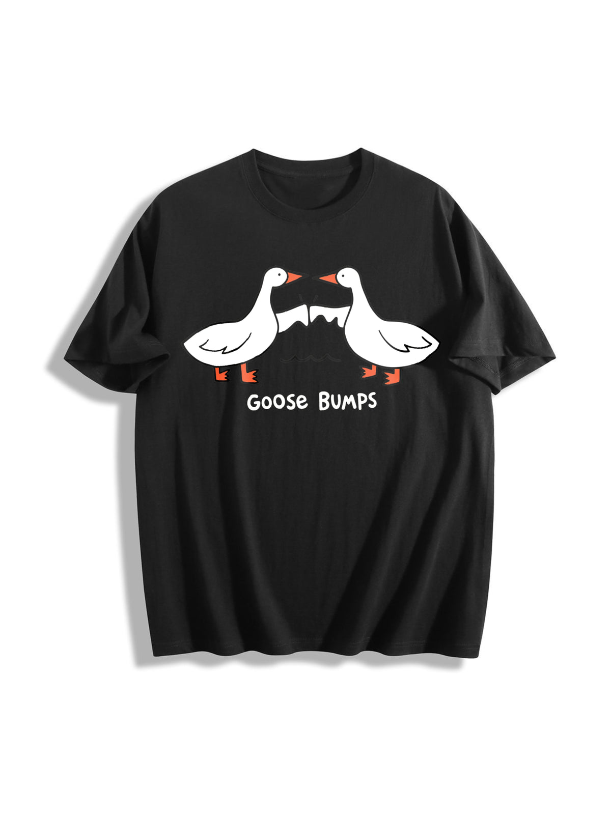 Goose Bumps Meme Cotton T-Shirt in Black