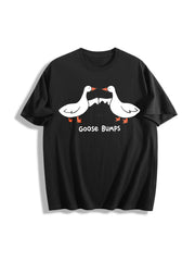 Goose Bumps Meme Cotton T-Shirt in Black