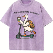 Off to Regulate Emotions Vintage Washed T-Shirt in Purple