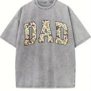 Camo Dad Fathers Day for Dad Vintage Washed T-Shirt in Gray