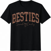Besties Personalized Best Friend Cotton T-Shirt in Black