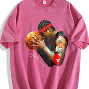 AI The Answer 90's Basketball Style vintage washed oversized T-shirt in Red