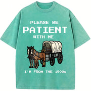 Please Be Patient With Me I'm From The 1900s 1900s vintage washed oversized T-shirt in Blue