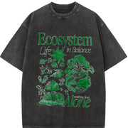 Ecosystem Biology Retro Ecology Vintage Washed T-Shirt in Black