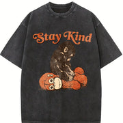 Team Punch Monkey – Baby Monkey Punch vintage washed oversized T-shirt in Black