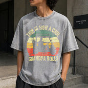 Golf Grandpa Golf Vintage Washed T-Shirt in Gray