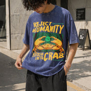 Reject Humanity Crab Vintage Washed T-Shirt in Blue