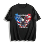 250 Years Patriotic Cotton T-Shirt in Black