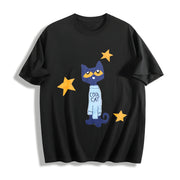 Statement: Black with Text Cotton T-Shirt in Black