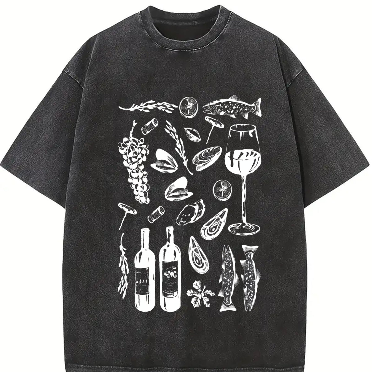 Italian Girl Retro Italy Vintage Washed T-Shirt in Black