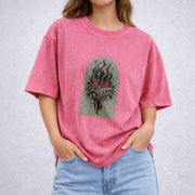 Throne of Glass Fireheart vintage washed oversized T-shirt in Red
