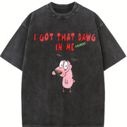 I Got That Dawg in Me Custom Womensweater Vintage Washed T-Shirt in Black