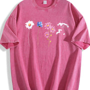 ® Wildflowers 90s Retro Y2k Flower Lovers Vintage Washed T-Shirt in Red