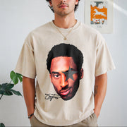 Kobe Bryant Portrait Vintage Washed T-Shirt in Beige