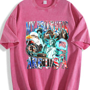 My Pronouns Are USA Retro Vintage Washed T-Shirt in Red