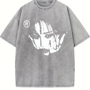Face Y2K Vamp Vintage Washed T-Shirt in Gray