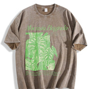 Alocasia Baginda Dragon Scale Vintage Washed T-Shirt in Brown