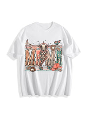 Western Mama Howdy Cowhide Cotton T-Shirt in White