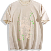 Eren Yeager - Attack on Titan Anime Soft Anime vintage washed oversized T-shirt in Beige
