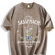 Sassenach Floral One-piece Vintage Washed T-Shirt in Brown