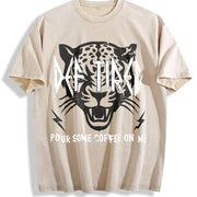 Retro Def Tired Coffee Vintage Washed T-Shirt in Beige