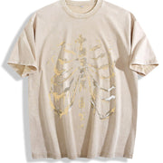 Golden Coastal Summer Graphic vintage washed oversized T-shirt in Beige