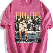Golden Girls Thug Life Vintage Washed T-Shirt in Red
