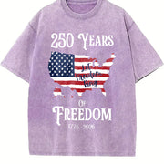 250 Years of Freedom 1776-2026 Vintage Washed T-Shirt in Purple