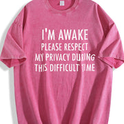 Premium I'm Awake Vintage Washed T-Shirt in Red